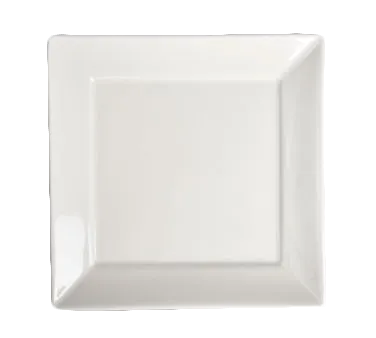 Steelite HL08700 - 10" Square China Plate, Rolled Edge, Homer, Undecorated Finish - 1 Dozen