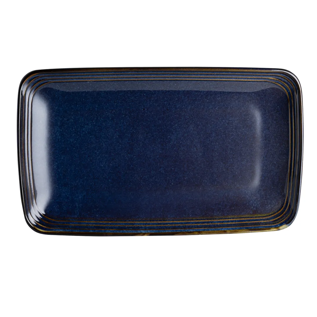 Steelite HL10459026 Indigo Rectangle China Tray, 11.25"×6.75"×11.75", Oven Safe to 500°F - 1 Dozen