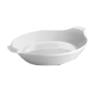 Steelite HL16740AWHA Au Gratin Dish, 7-1/2" Dia, 16 oz, Round White China Lug Handles - 1 Dozen