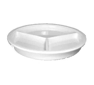 Steelite HL19010AWHA - 9"-1/16 Dia Round 3‑Compartment Hall China Plate, White, 1‑1/8" H - 1 Dozen