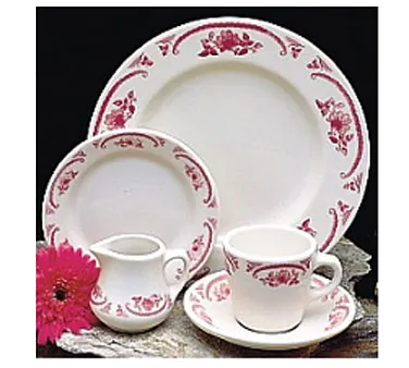 Steelite HL2022 - 6-5/8" Round China Plate, Rolled Edge, American Rose Finish, 1 Dozen