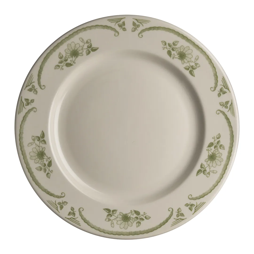 Steelite HL2039885 - 7-1/8" Round China Plate, Rolled Edge, Homer, American Rose Blue Moss, 1 Dozen