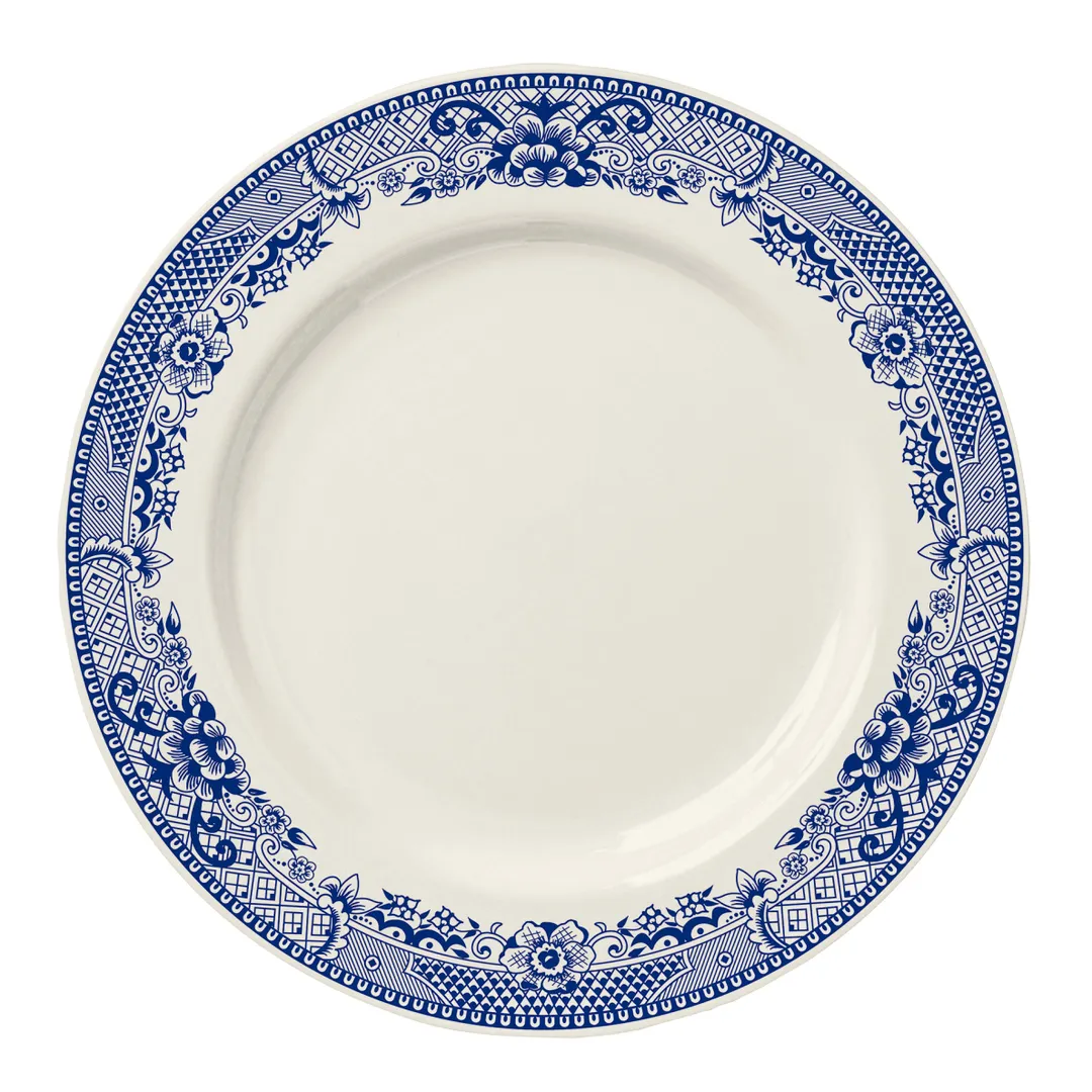 Steelite HL20463924 - 8.25" Willow Rim Blue Rolled Edge Round China Plate - 1 Dozen