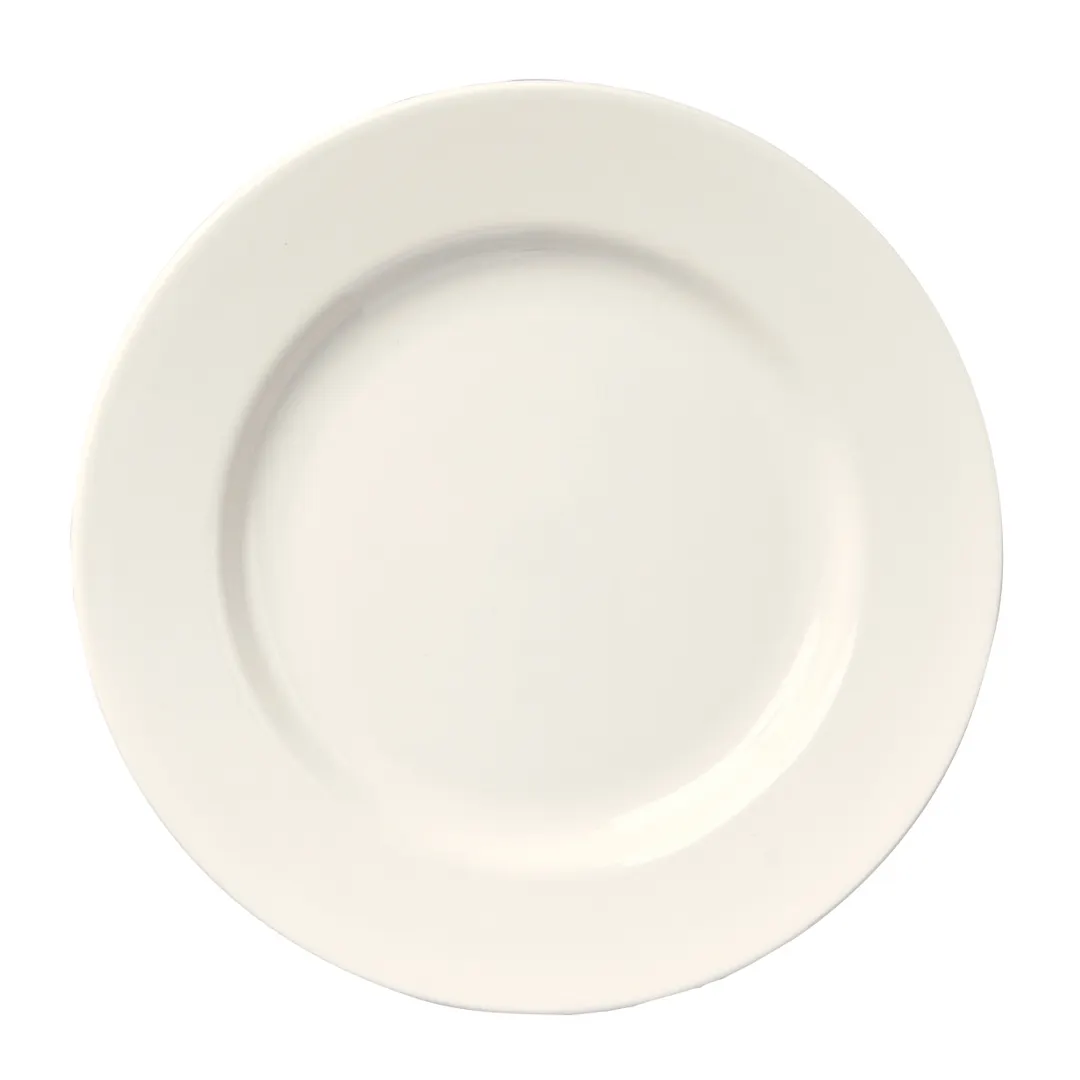 Steelite HL2051 9" Round Rolled Edge China Plate, Green Band, Dishwasher & Oven Safe - 24/Case