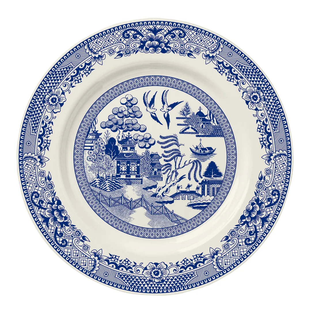 Steelite HL20563894 - 9" Willow Blue Rolled Edge Round China Plate, 1 Dozen