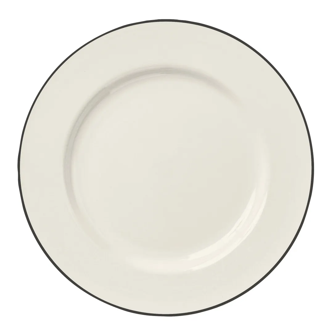 Steelite HL20863927 Slate Line Rolled Edge China Plate, 11.125" Diameter, Slate Color - 1 Dozen