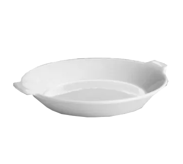 Steelite HL21860AWHA - Au Gratin Dish, 9-1/4" Diameter, 28 oz, Hall China White, Lug Handles, 1 Dozen
