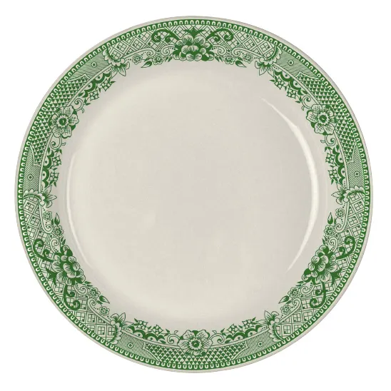 Steelite HL30663925 Coupe Rim 8.25" Round China Plate, Willow Rim Green Finish - 1 Dozen