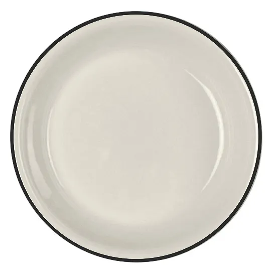 Steelite HL3101743 - Coupe Rim China Plate, 10.375" x 1.75", Empire Black Line, Round - 1 Dozen