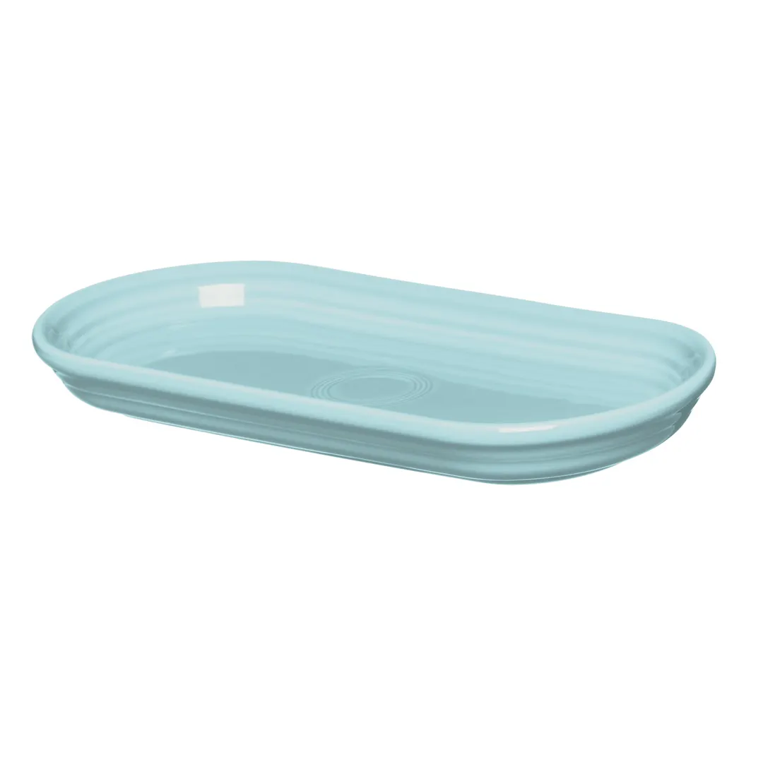 Steelite HL412349 - Oval China Bread Tray, 11.875" x 5.625" x 1.5", Fiesta Sky, Dishwasher Safe 425°F, 6/Case