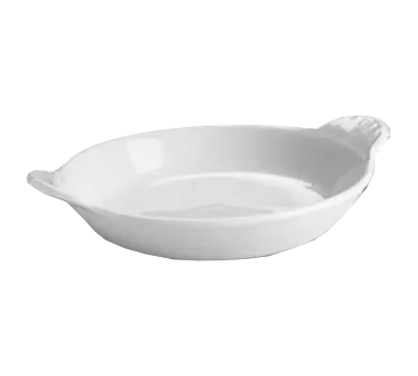 Steelite HL4340AWHA Au Gratin Dish, 12 Oz, 6½" Round Handled Hall China White - 1 Dozen
