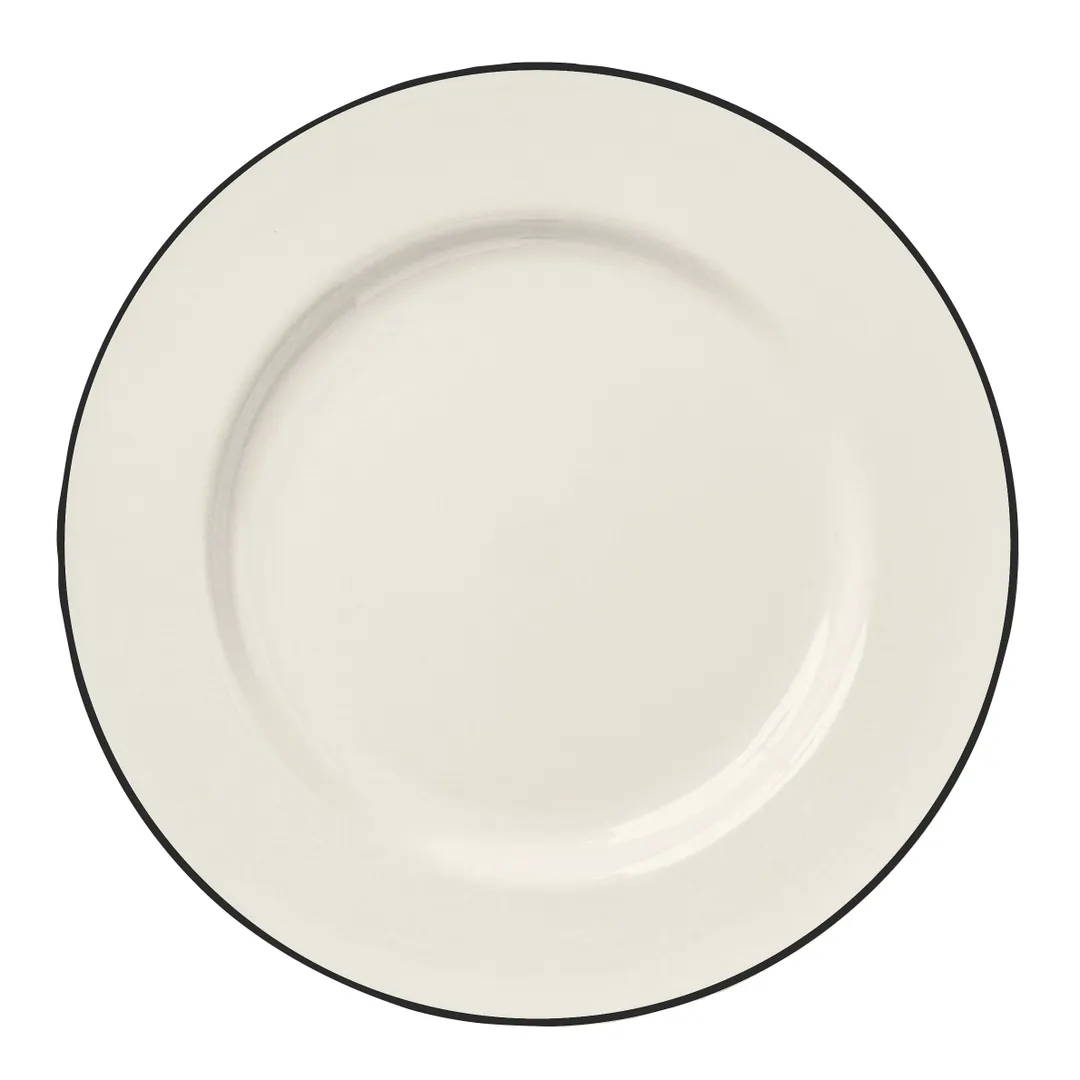 Steelite HL4441743 - 10.625" Round Rolled Edge China Plate, Black Line Finish - 1 Dozen
