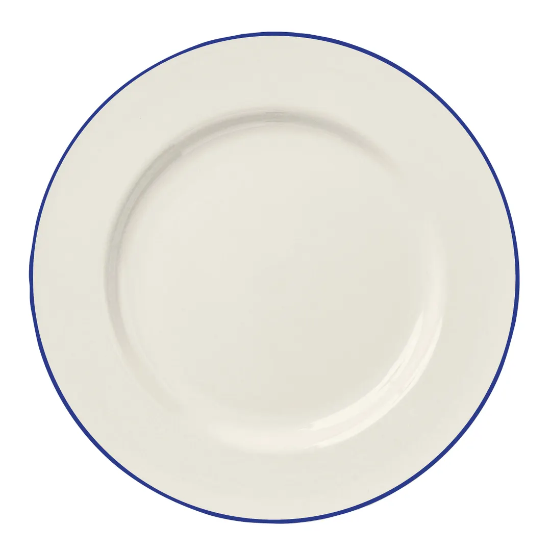 Steelite HL44463929 - 10.625" Round Rolled Edge China Plate, Blue Line Finish - 1 Dozen