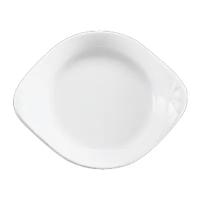 Steelite HL45380AWHA - 12 oz Au Gratin Round Dish Handled White China 8" x 6.63" x 1-3/4" - 1 Dozen