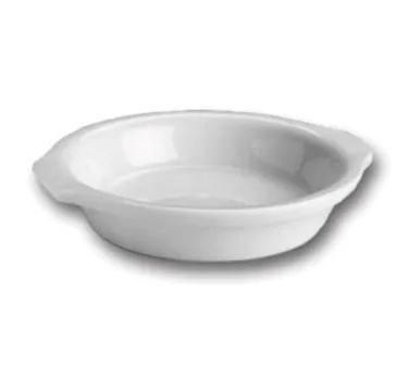 Steelite HL5130ABWA - Au Gratin Dish 10 Oz (7-1/8"×6-1/2"×1-1/4"), Handled China, White - 1 Dozen