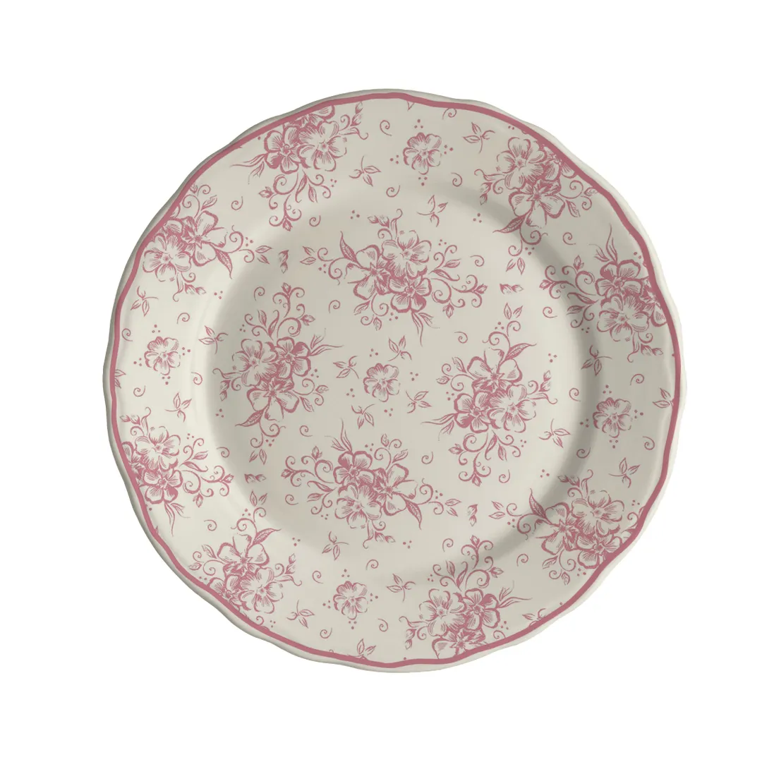 Steelite HL54163888 - 6.25" China Plate, Liliana Rose Carolyn, Dishwasher/Oven Safe 500°F - 36/Case