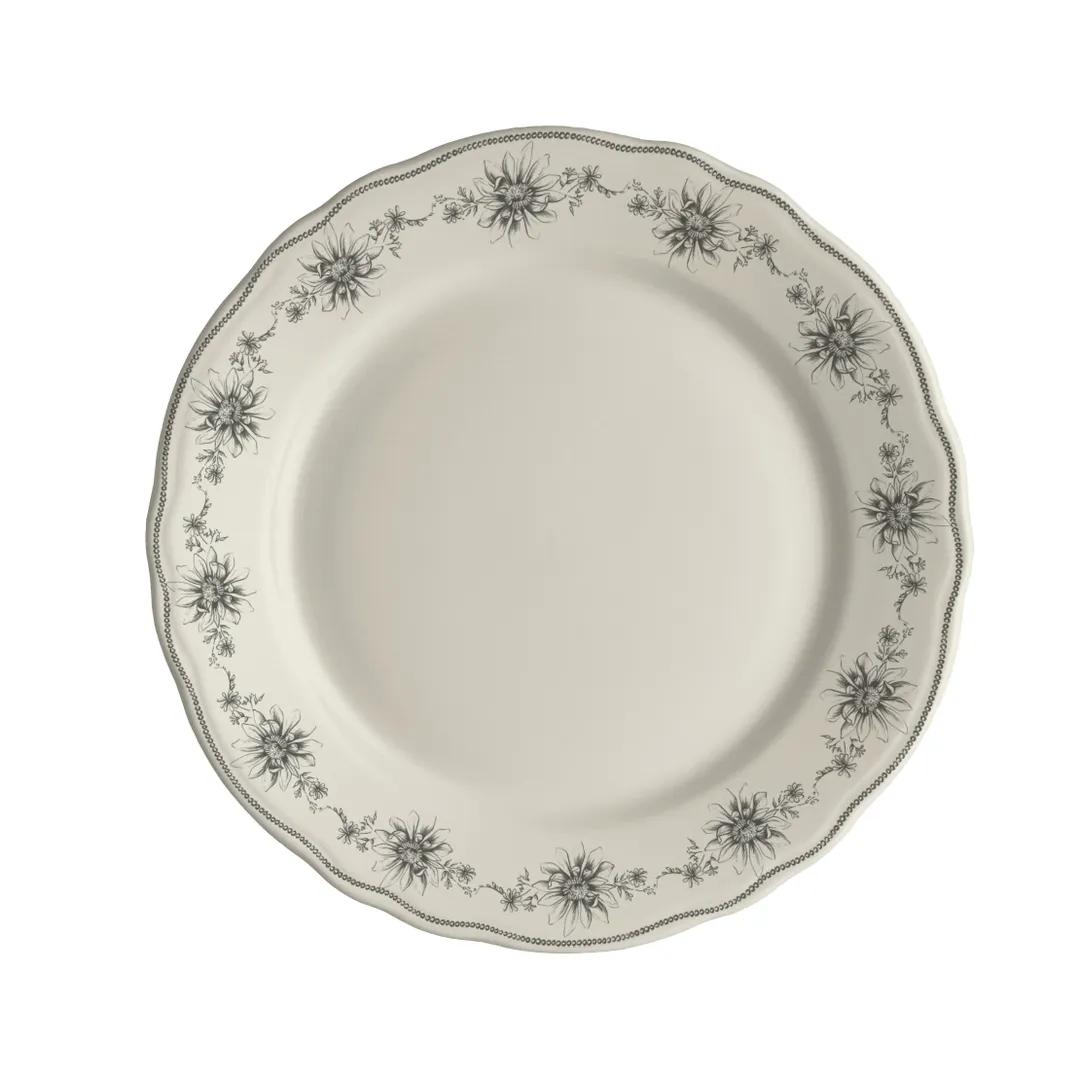 Steelite HL54463877 - 9" Round China Plate, Slate Edge, Dishwasher & Oven Safe To 500°F - 24/Case