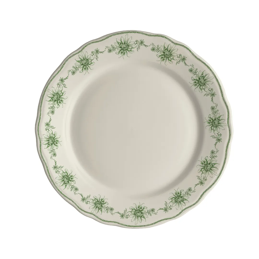 Steelite HL54463880 9" China Plate, Giselle Green, Scalloped, Dishwasher/Oven Safe 500°F - 24/Case
