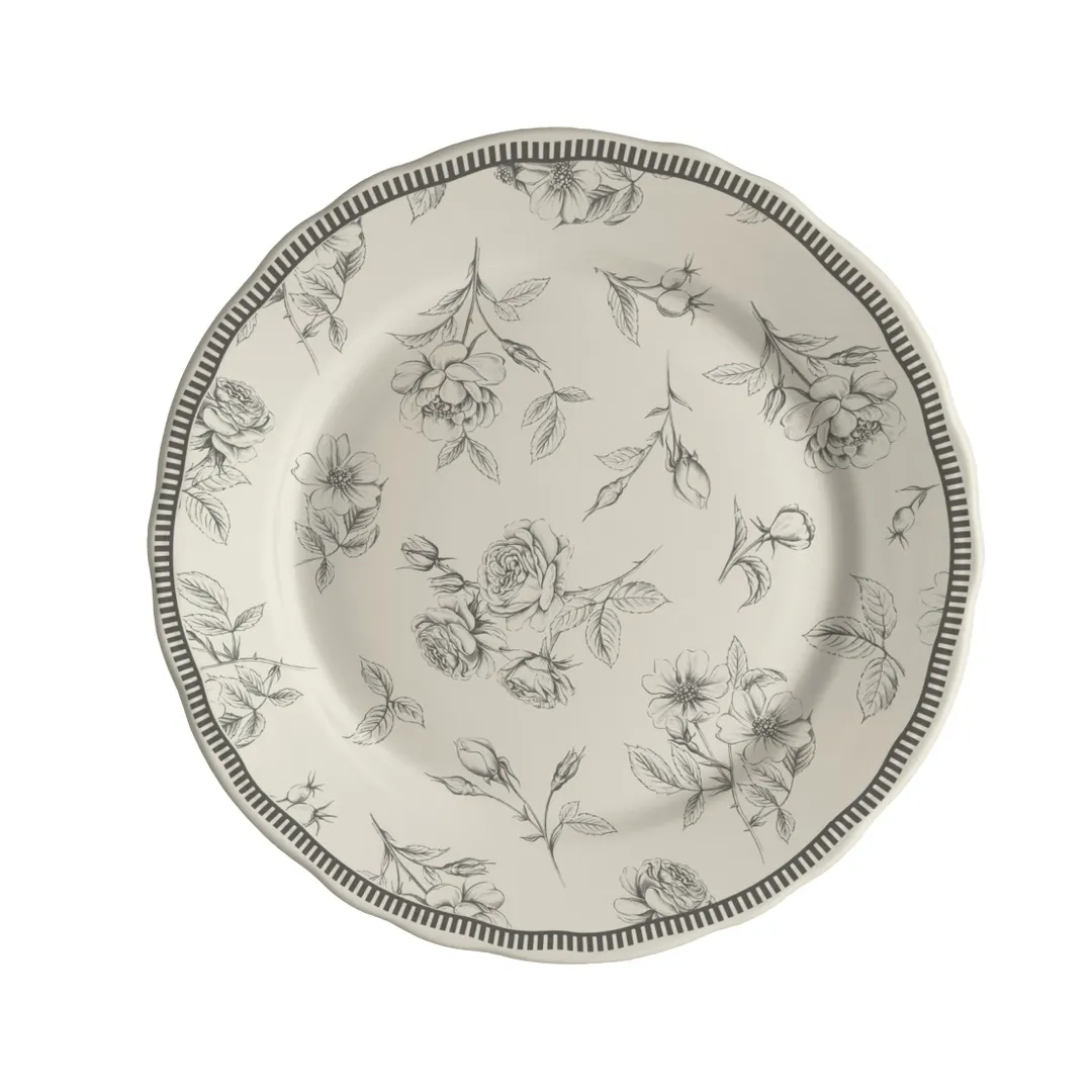 Steelite HL54463882 9" Round China Plate, Marisa Slate Rim, Dishwasher/Oven Safe to 500°F - 24/Case
