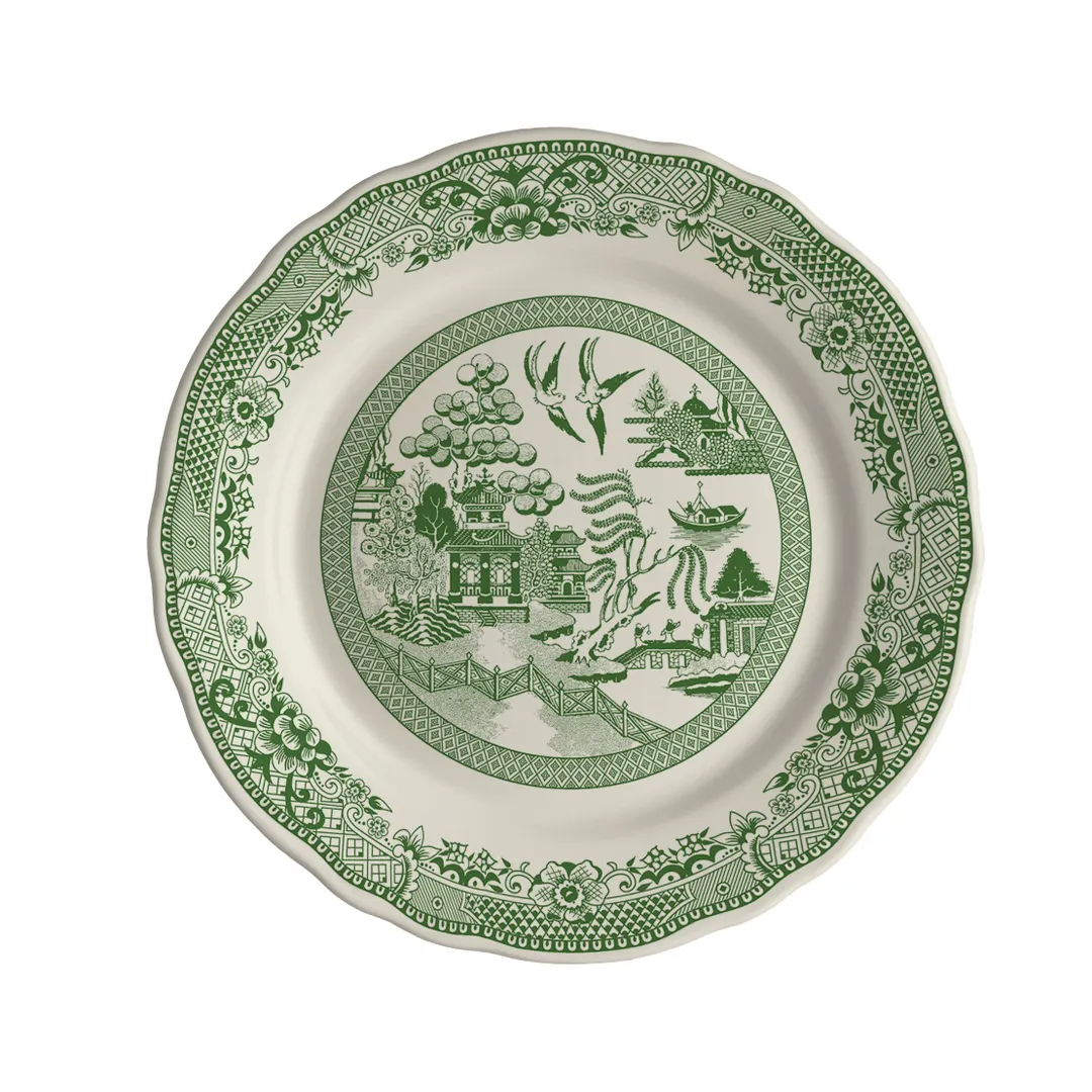 Steelite HL54463895 9" Willow Green China Plate Scalloped Edge Dishwasher & Oven Safe 500°F - 24/Case