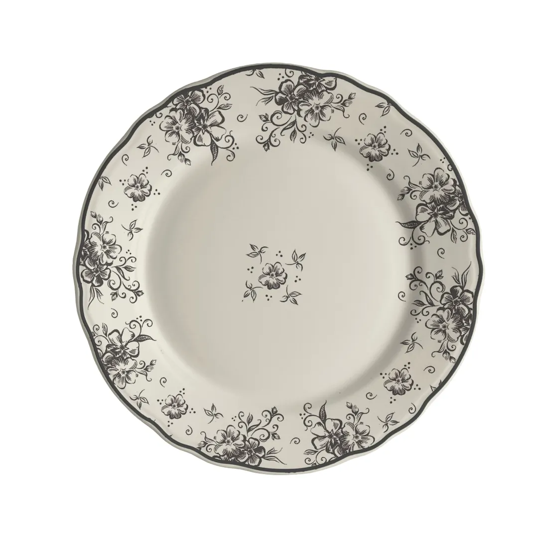 Steelite HL54463901 - 9" China Plate, Camille Slate, Dishwasher Safe, Oven Safe to 500°F - 24/Case