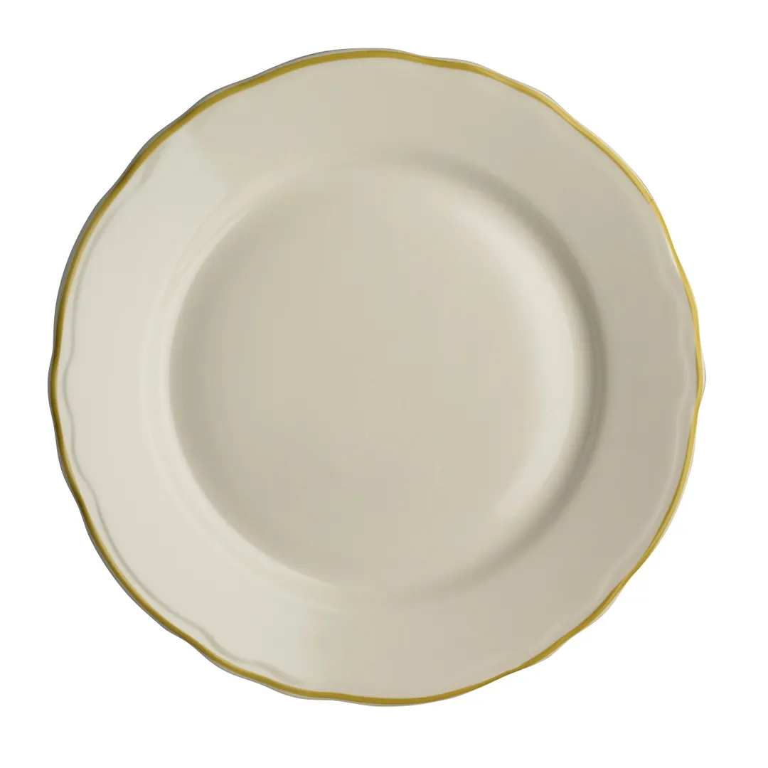 Steelite HL5480828 Oval China Plate, Old Gold, Scalloped, Oven Safe 500°F - 1 Dozen