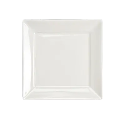 Steelite HL6936000 - 10" Square China Plate, Rolled Edge, Medium Rim, Pristine Finish - 1 Dozen