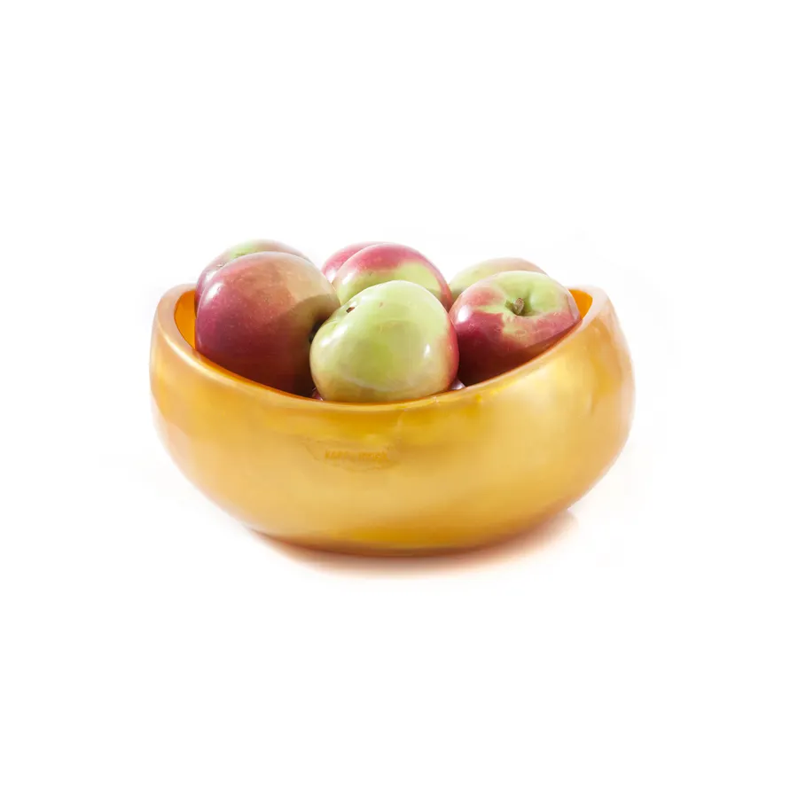 Steelite KMK1018TGP - Oval Resin Bowl 9-1/2" x 5" Tangerine Pearl Dishwasher Safe Break‑Res - 2/Case