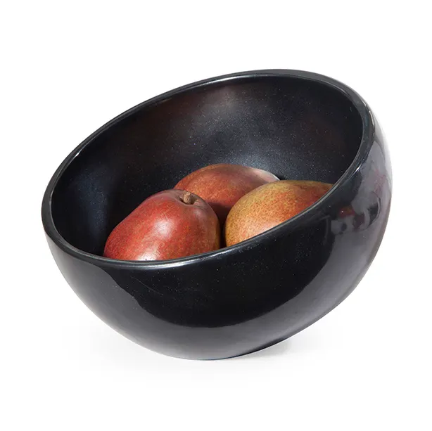 Steelite KMK1025EBP - 8" Dia x 6" H Resin Bowl, Black Ebony Pearl, Dishwasher Safe - 2/Case