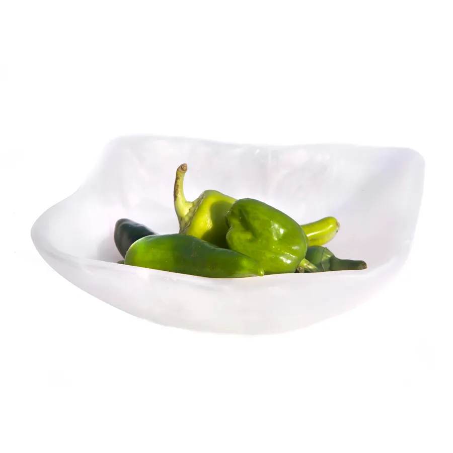 Steelite KMK1030SH Square White Resin Bowl, 7" L x 7" W x 2-1/4" H, Break‑Resistant - 2/Case