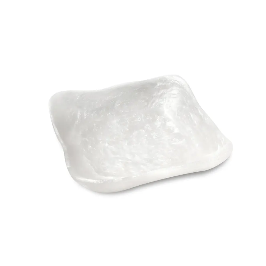 Steelite KMK1043SH Square Plastic Bowl, 11" x 11" x 3", White Resin, Dishwasher Safe, Durable Wave