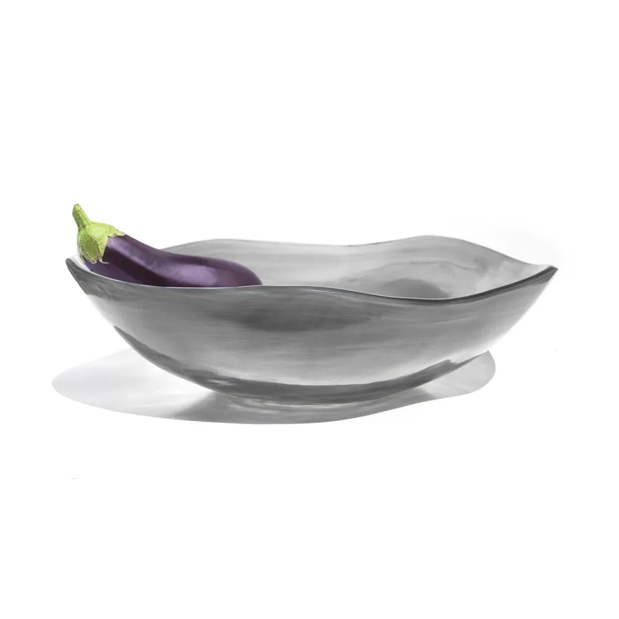 Steelite KMK2718GICE - 13" Dia x 4" Round Plastic Bowl, Grey Ice Resin, Dishwasher Safe, Break‑Resist
