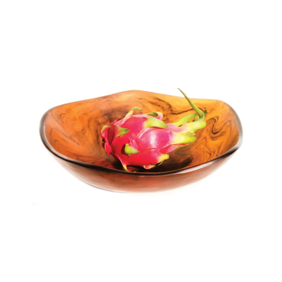 Steelite KMK2718TOR 13" x 4" Round Resin Bowl, Brown Tortoise, Dishwasher Safe Plastic Dinnerware