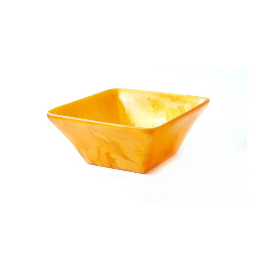 Steelite KMK2806TGP Square Plastic Bowl 6" L x 6" W x 2-3/4" H Orange Pearl Dishwasher Safe - 2/Case