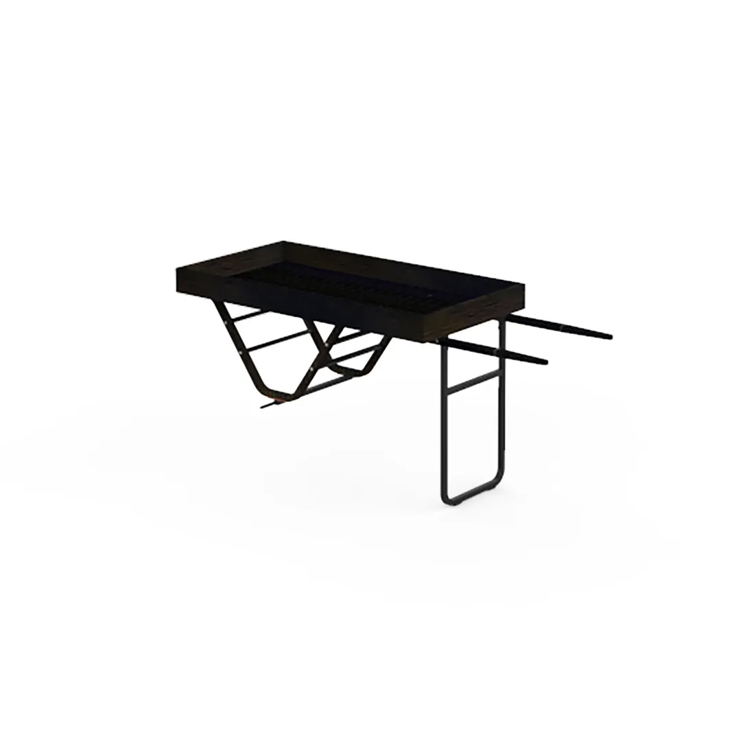 Steelite MGSCNTSM0401 Mogogo Cantine Serving Cart, Dark Bamboo Finish, Crate Support Shelf