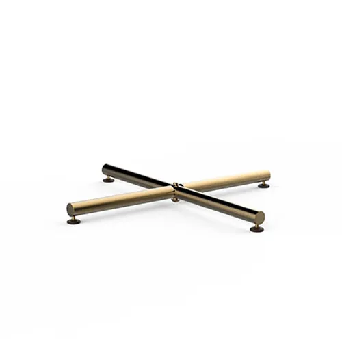 Steelite MGSPOLBR0301 Mogogo Buffet Solutions 30" Stainless Steel Table Base, Brushed Brass Finish, Cross Base Design