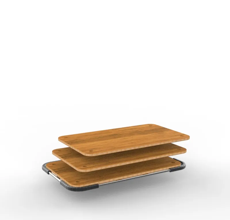 Steelite MGSSCMBM1201 Rectangular Wood Serving Board, 37.4" x 21.1" x 2.56", Bumpers, No Handle