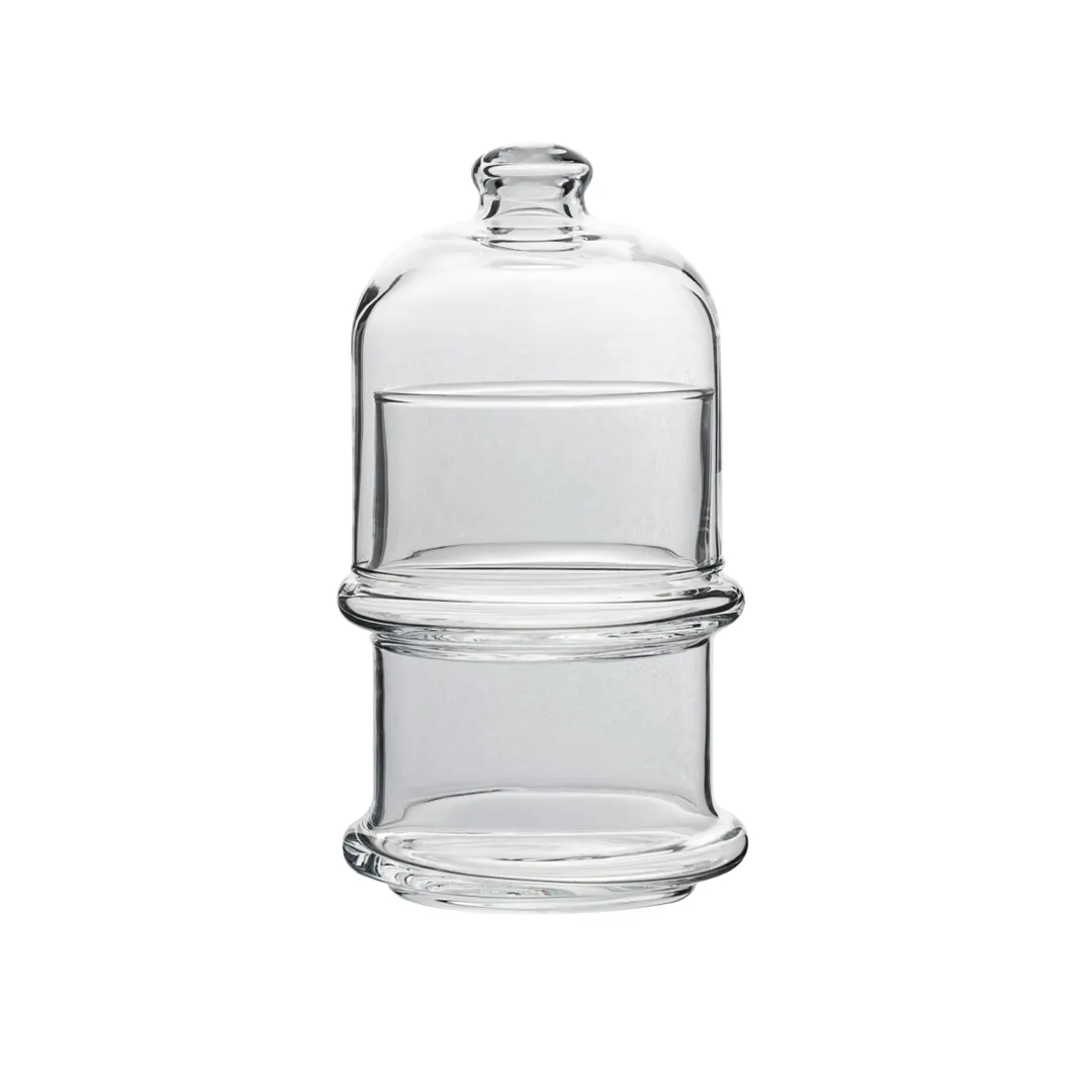 Steelite P96985 2-Bowl Clear Glass Dome Stand, 3.5"x6.75", 7.75 oz, 6/Case
