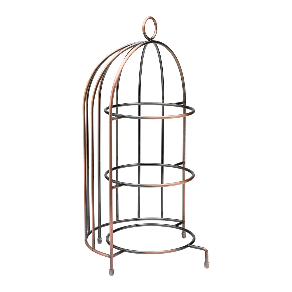 Steelite UCT7018 - Cylinder Stand 9.875" x 9.875" x 18.504" Stainless Copper, 3-4 Tiers 9"-12"