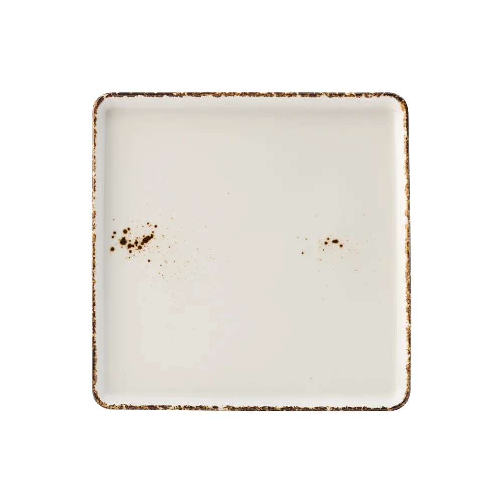 Steelite UCT9070 Square China Plate, 7.5" x 7.5" White Porcelain, Utopia Umbra Design - 6/Case
