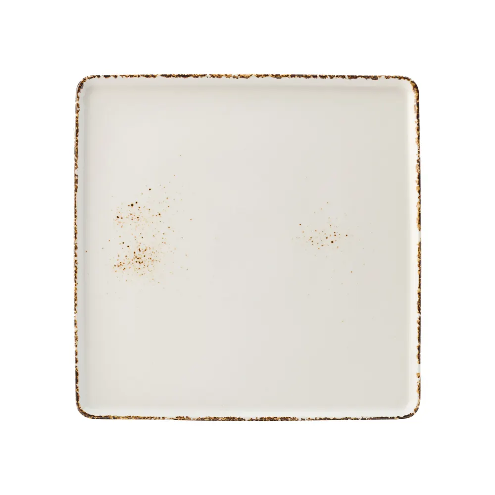 Steelite UCT9071 - 10" x 10" Square Porcelain White Plate, Utopia Umbra - 6/Case