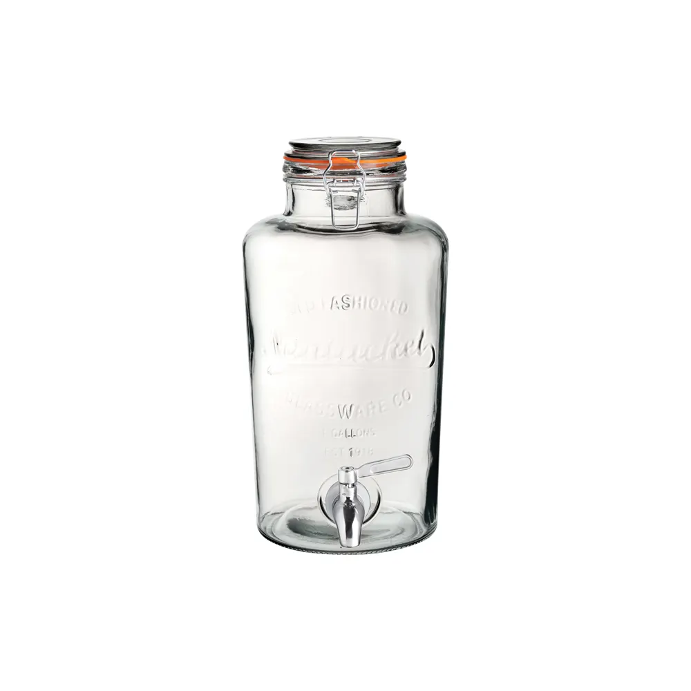 Steelite UR90033 5-Quart Glass Beverage Dispenser, Single, 6.5" x 7.09" x 6.7" H, Uninsulated