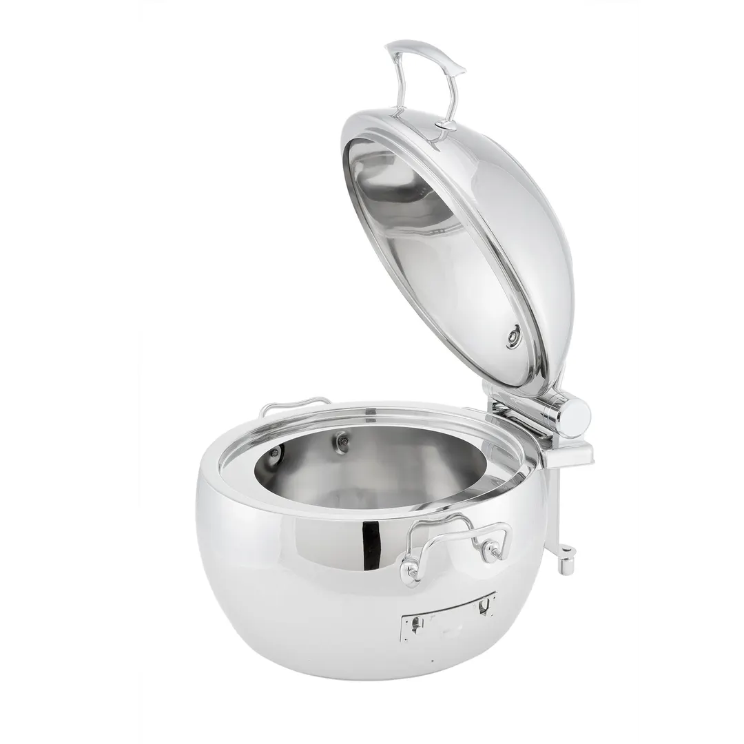 Steelite WLWI11UGT Soup Chafing Dish, 11.5 Qt Steel, Hinged Glass Lid, Bucket & Spoon Holder