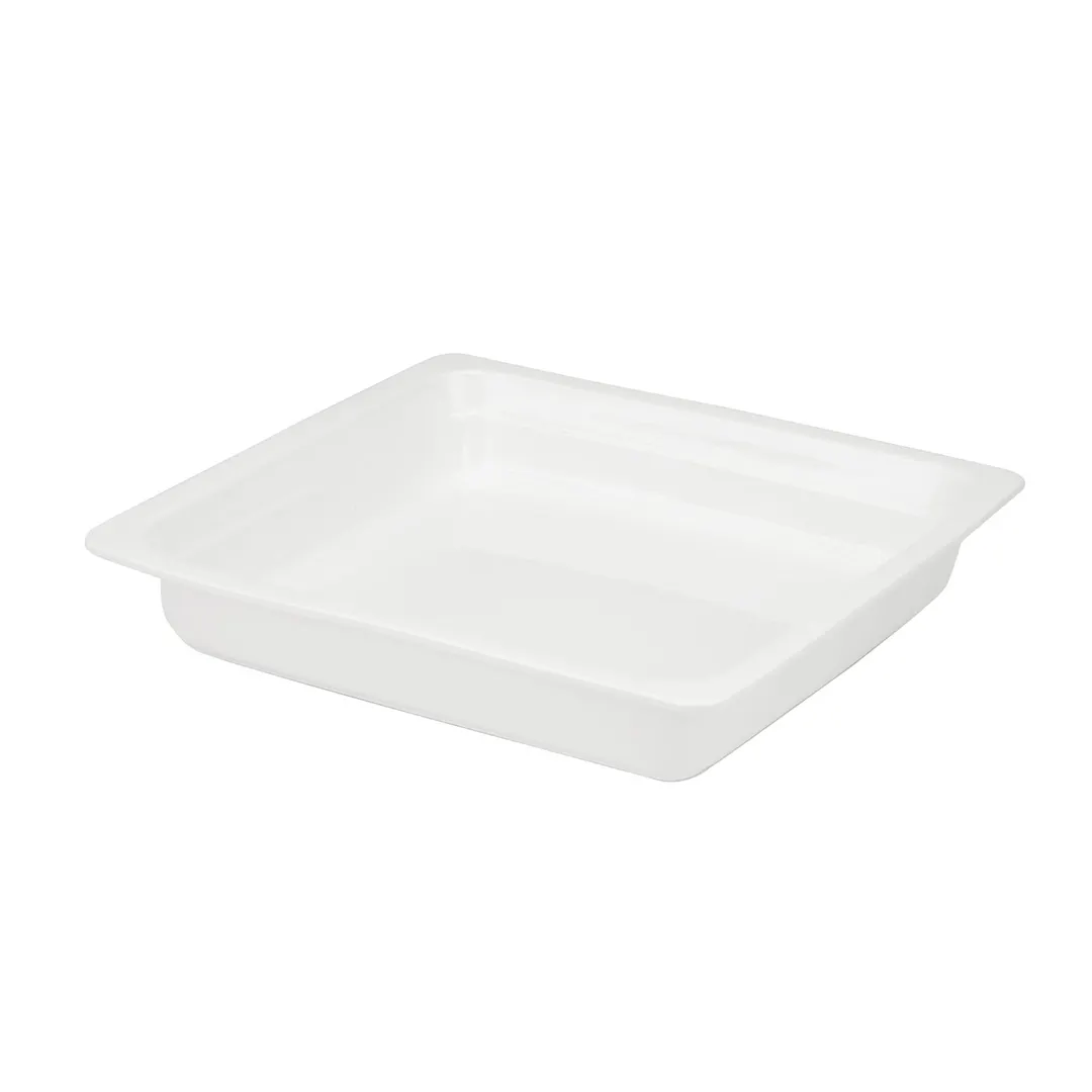 Steelite WLWI35P Chafer Insert, 4-Quart Rectangular Porcelain Pan, 12.8" x 10.5" x 2.5", - 8/Case