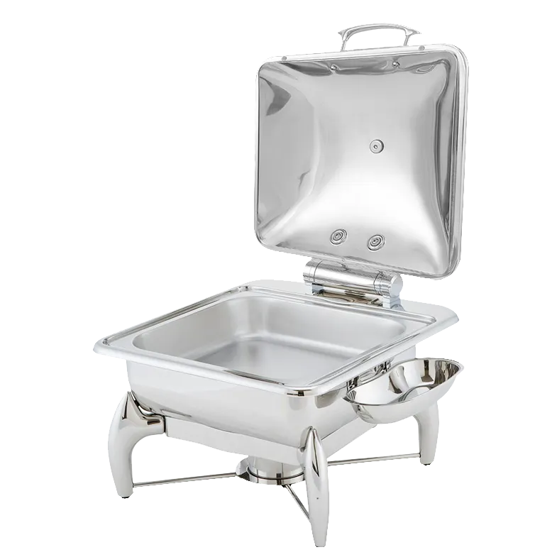 Steelite WLWI55LML 6qt Rectangular Chafing Dish, Hinged Lid, Stainless, Induction, Pan, Burner Stand