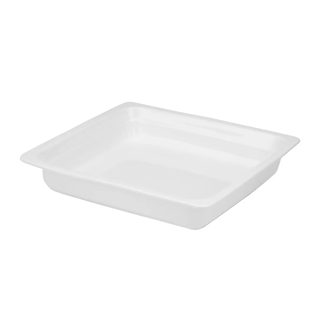 Steelite WLWI55P Chafer Insert - 6 Quart Rect Porcelain Pan, 14-1/8" x 13-1/8" x 2-1/2" - 6/Case