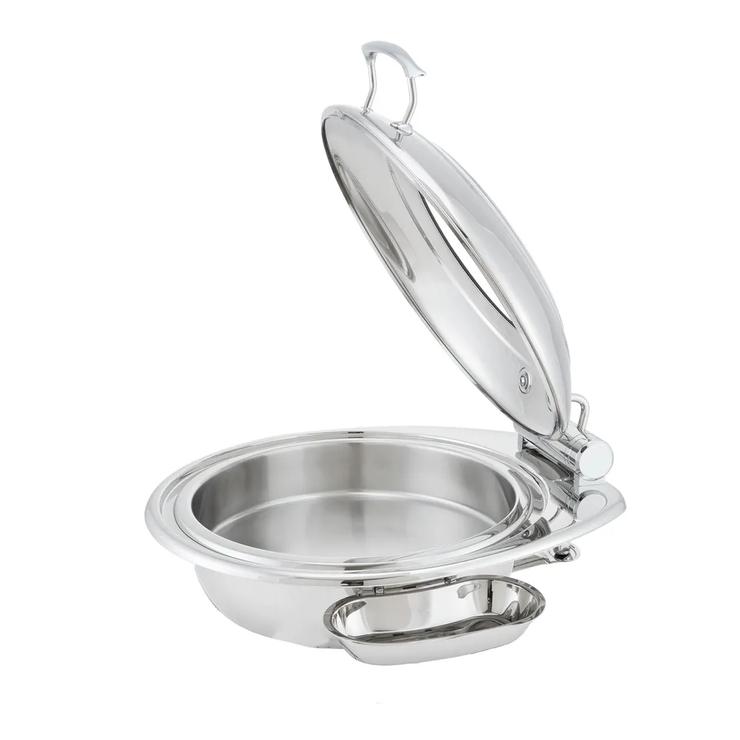 Steelite WLWI6UGT 7-Qt Chafing Dish, Stainless, Glass Lid, Cover, Canned Heat, Pan & Spoon Holder