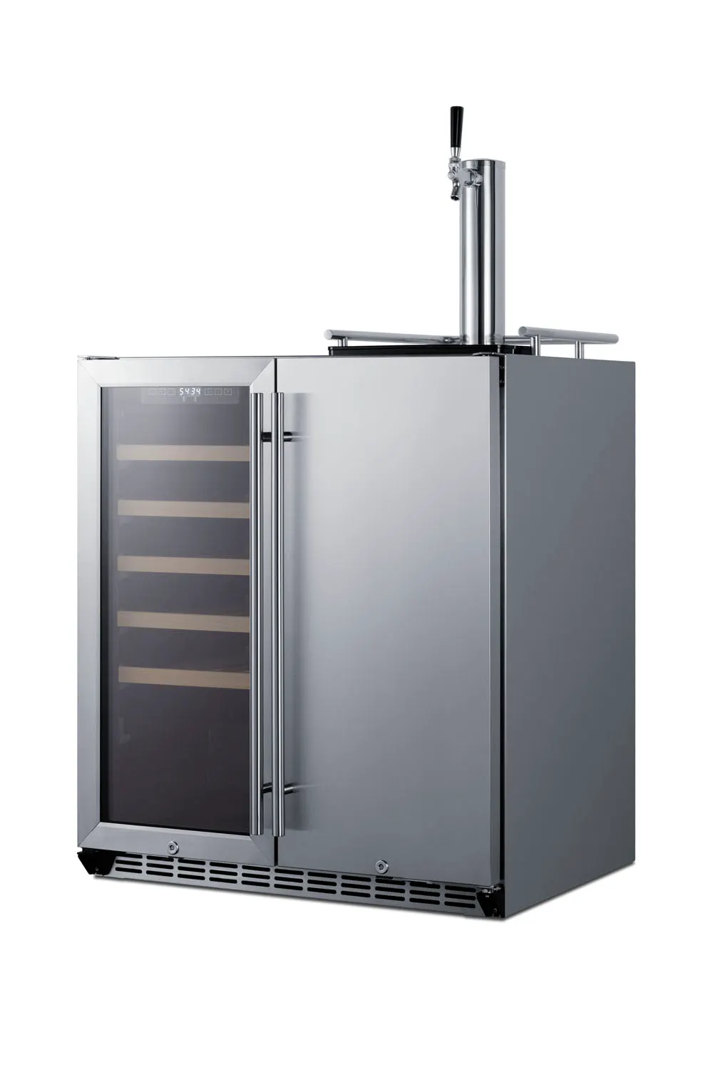 Summit SWBC3041 Wine Cellar & Kegerator, 24"‑35" SS 20‑59 Bottles, 34‑72°F, Tap Kit, No‑Frost, R600a