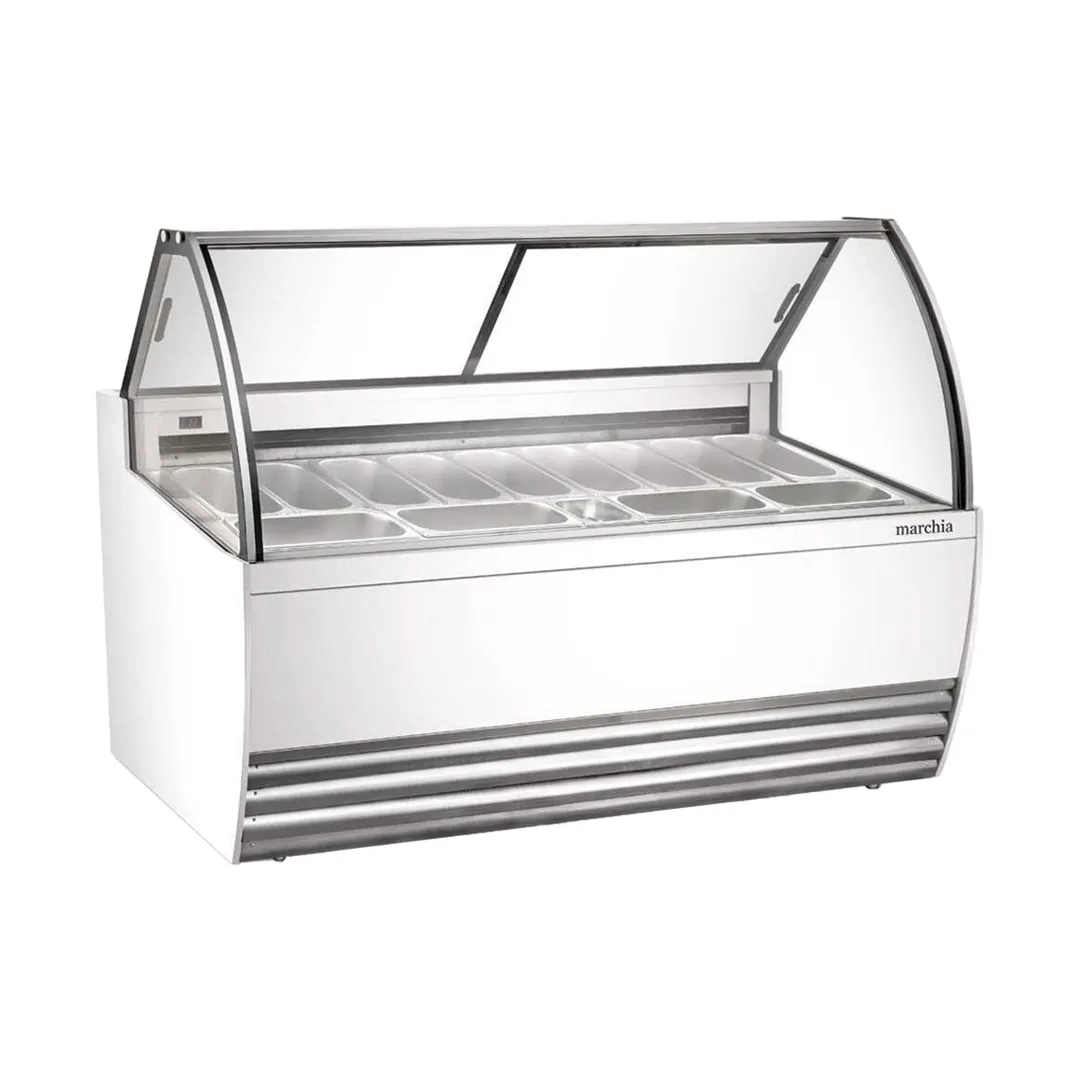 Marchia GIC-13 69" Gelato/Ice Cream Dipping Cabinet w/ Curved Sneeze Guard