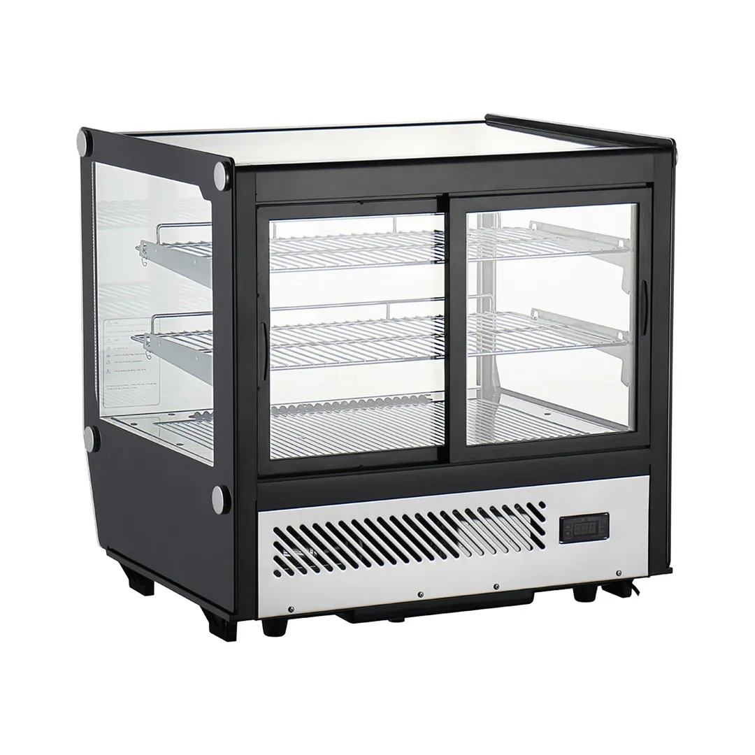 Marchia MDC120-ST 27" Countertop Display Case, 4.25 Cu Ft, Glass Doors, 2 Shelves, 33°‑54.6°F, R290